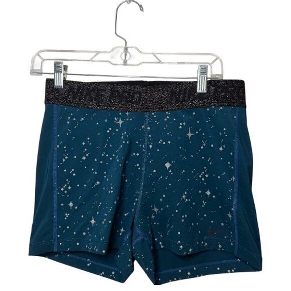 Nike Pro Dri-FIT Galaxy Print Compression Shorts Blue Black Elastic Waist Sz XL - Picture 2 of 9